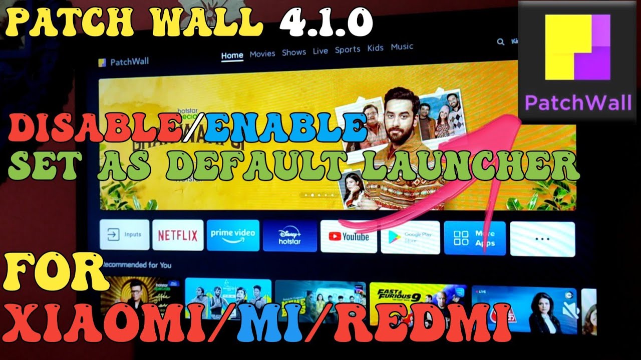 Latest Patchwall 4.1.0 In Mi/Xiaomi/Redmi Smart Android Tv Remove