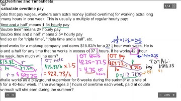 Calculating Overtime Pay/Wages (AB Math 10-3)