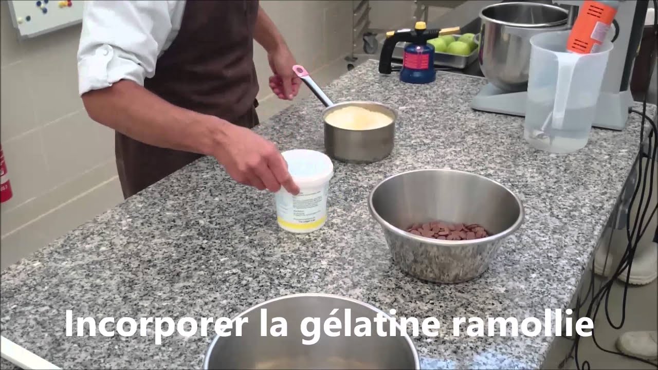 La crème anglaise gélifiée au chocolat lacté