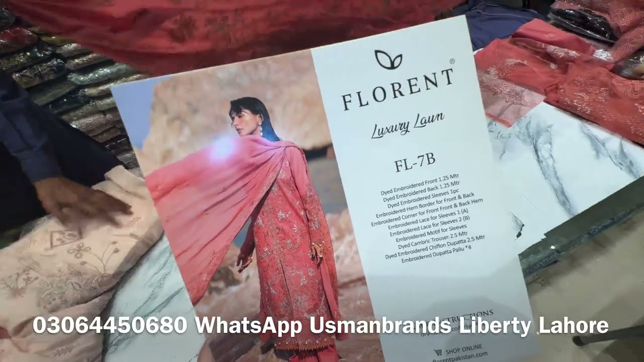 😍 FLORENT EID LUXURY LAWN | PREMIUM FABRIC CHIFFON DUPATTA | 