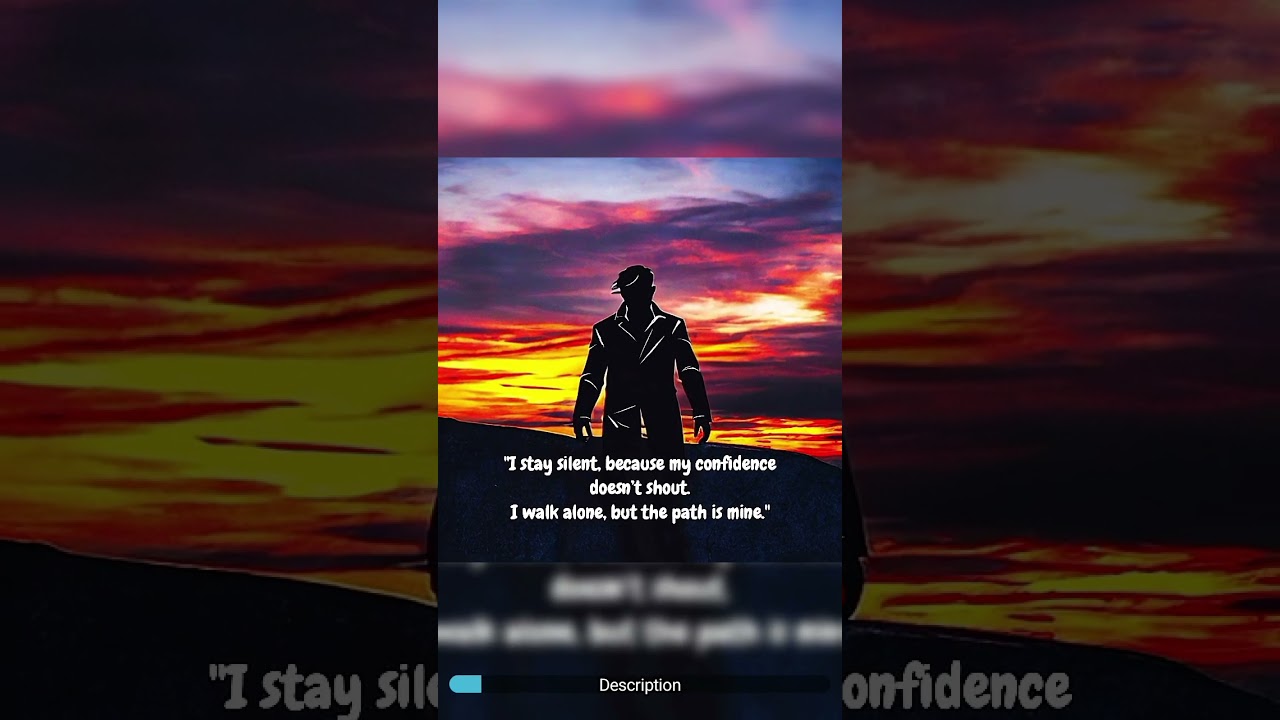 Silent but strong. I walk alone, not lost — just on a path made only for me.