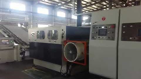 Shanghai Dinglong TP1224  printer slotter rotary diecutter vibrator with stacker machine.