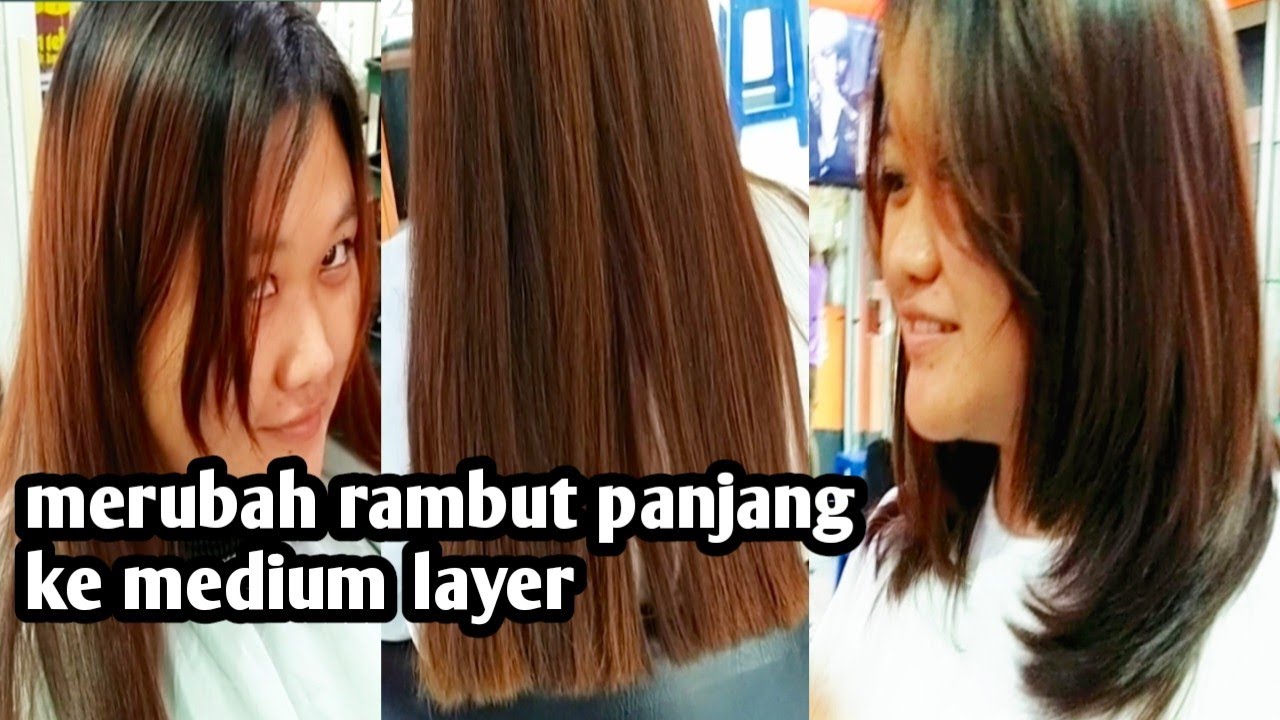 Model Rambut Layer Rata merubah rambut panjang rata jadi medium layer | gampang pol - YouTube