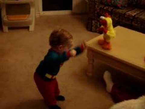 Evan and Chicken Dance Elmo