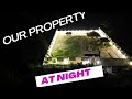 Foreigner beachfront property at night in Philippines. .