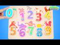 Best Learn Numbers & Animal Names 🐵🔢 | Wooden Puzzle Game🧩 | Preschool Toddler Learning Video