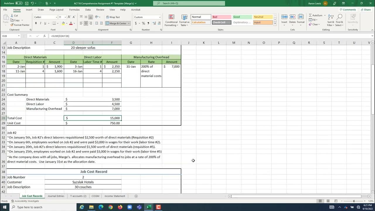 AC116 Comprehensive Assignment 1 Example Problem Part Five - YouTube