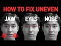 Fixing uneven facejaw eyes nose facial asymmetry in 6 minutes