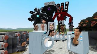 NEW MECHA PROJECTOR MAN AND BOOMBOX MAN BOSS VS SKIBIDI TOILET BOSSES VS WASHING MACHINE In GMod!