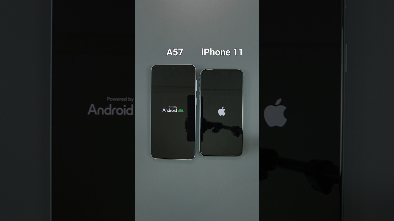 Samsung A57 vs iPhone 11 Start Up Speed Test