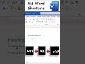 How to Apply Heading Styles using Keyboard Shortcut Keys in MS Word Document