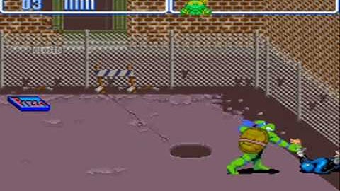 Teenage Mutant Ninja Turtles IV: Turtles in time SNES walkthrough part 1