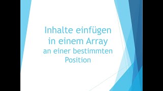 Inhalte In Ein Array An Einer Bestimmten Position Einfügen - Teil 1 Struktogramm - Korrigiert