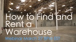 How To Find and Rent A Warehouse Webinar and Current Events Soft Rant March 27 PM