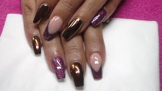 nails acrylic nail burgundy glitter