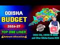 𝗢𝗱𝗶𝘀𝗵𝗮 𝗕𝘂𝗱𝗴𝗲𝘁 𝟮𝟬𝟮𝟲-𝟮𝟳 || Current Affairs Amount Allocation || OSSC CGL, OSSSC RI || Solution Routes