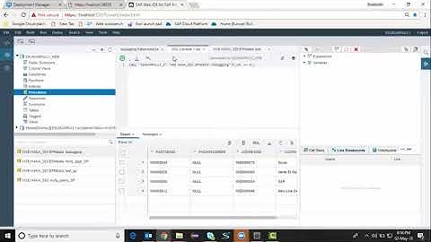 Create and debug a Stored Procedure in Web IDE for HANA