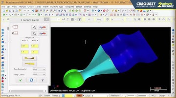 Mastercam Surface Blend - Cimquest 2 Minute Tuesday