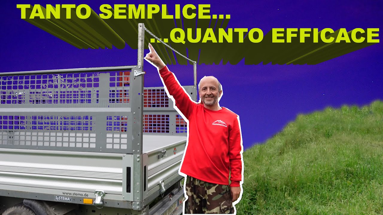 Rimorchio ribaltabile del pickup modificato. Catena unisci sponde