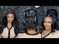 NEW INVISIBLE BAND 360 LACE WIG | How To Messy Updo | OMGHERHAIR