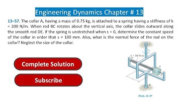 13–57. The collar A, having a mass of 0.75 kg, is attached to a spring having a stiffness #solution