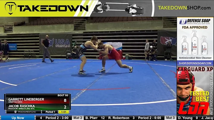 86 KG Garrett Lineberger Unattached) Vs Jacob Rasc...