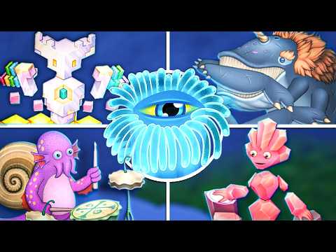 Crystal-Water Cavern - All Monster Sounds & Animations (Wave 1)