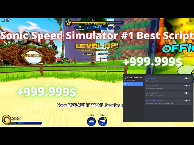 Sonic Speed Simulator AUTO COLLECT GUI – FREE SCRIPT –