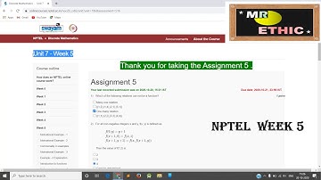 NPTEL Discrete Mathematics Assignment Week 5 | nptel online course assignment week 5
