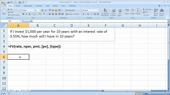 Finance Basics 7 - Future Value Examples in Excel - How much something is worth in the future