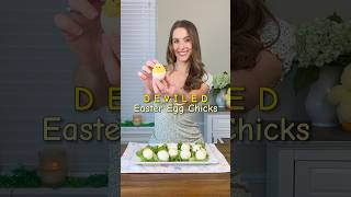 DEVILED EASTER EGG CHICKS 🐣🥚 An Easter food idea! #easterfood #easterideas #deviledeggs #easterdiy