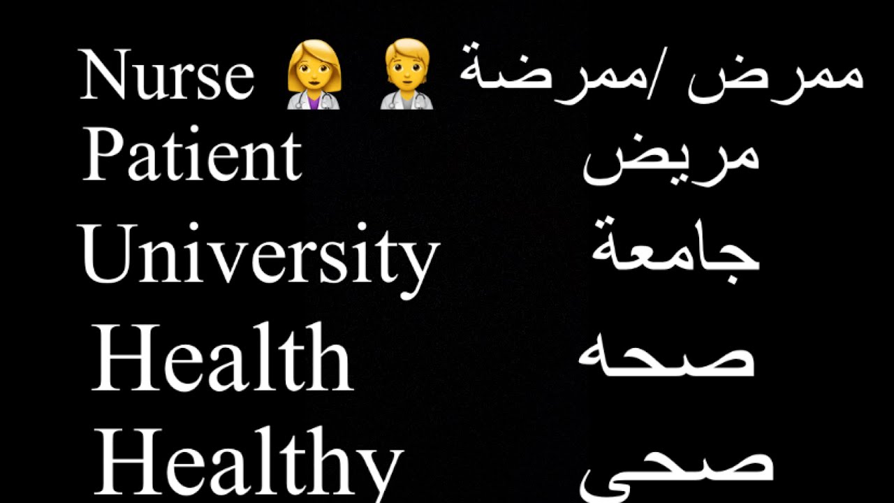 أهم ١٠٠ مصطلح طبي لكل طلبة تمريض -أهم ١٠٠ كلمة إنجليزي لطلبة التمريض-اهم المصطلحات الطبية.