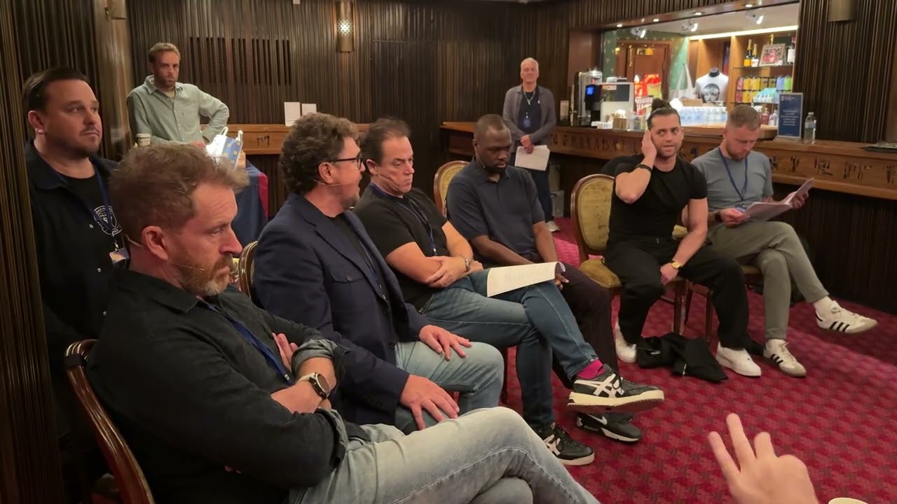 Les Misérables 40th Anniversary. Michael Ball, Bradley Jaden and star Javerts rehearse 