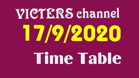 VICTERS channel time table 17/9/2020