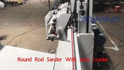 MM2012A with auto loader Automatic loading and unloading system for round rod bar sanding line