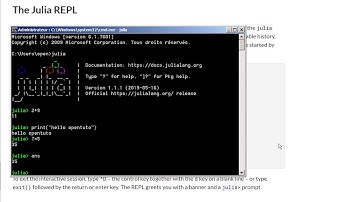 #3 Julia - Comment utiliser le REPL de Julia (obtenir de l