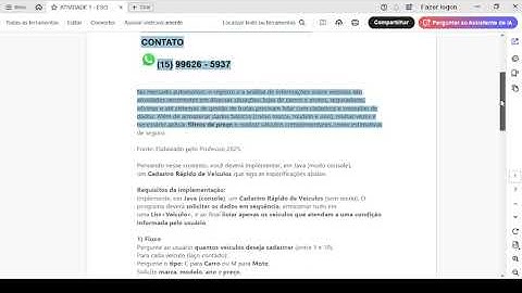 ATIVIDADE 1   ESOFT   PROGRAMAÇÃO DE SISTEMAS II   54 2025