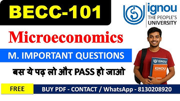 BECC-101 Most Important Questions with Answers 2025 | IGNOU Microeconomics | Solved PYQ