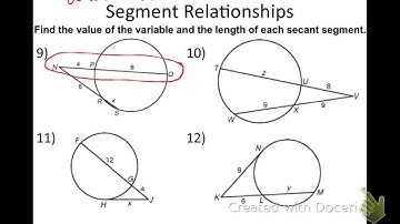 Section 11.6 (Segment Relationships in Circles)