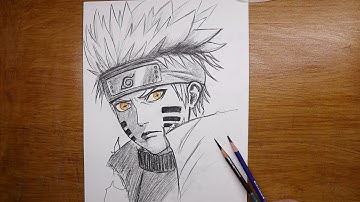 Easy Anime Drawing | How to Draw Naruto Six Paths Sage Mode | Naruto Drawing Tutorial for beginners