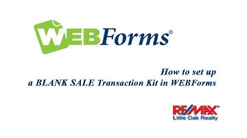 WEBFORMS - creating a BLANK SALE Transaction Kit