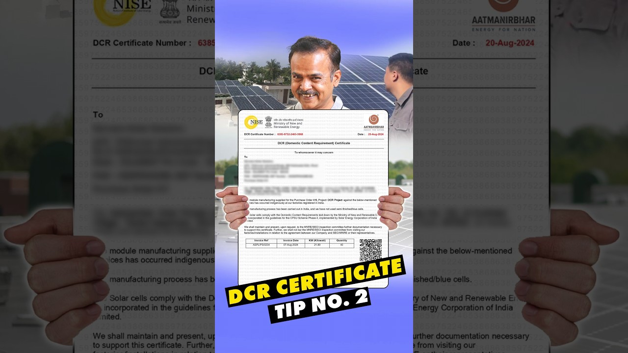 Совет по сертификату DCR № 2 #solarenrgy #dcecertificate #solarenergysolution #solartraining