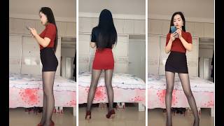 Asian Style Try-on ✨ Ultra Sheer Nylon &amp; Classic High Heels Styling 👠 Live Review