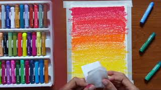 Sunset painting || Oil pastel painting || Easy drawing of 2024