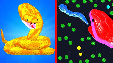 Snake Run Race 3D Vs Snake Clash io - Found Satisfying All Max Level ASMR Games Epic Gameplay #214