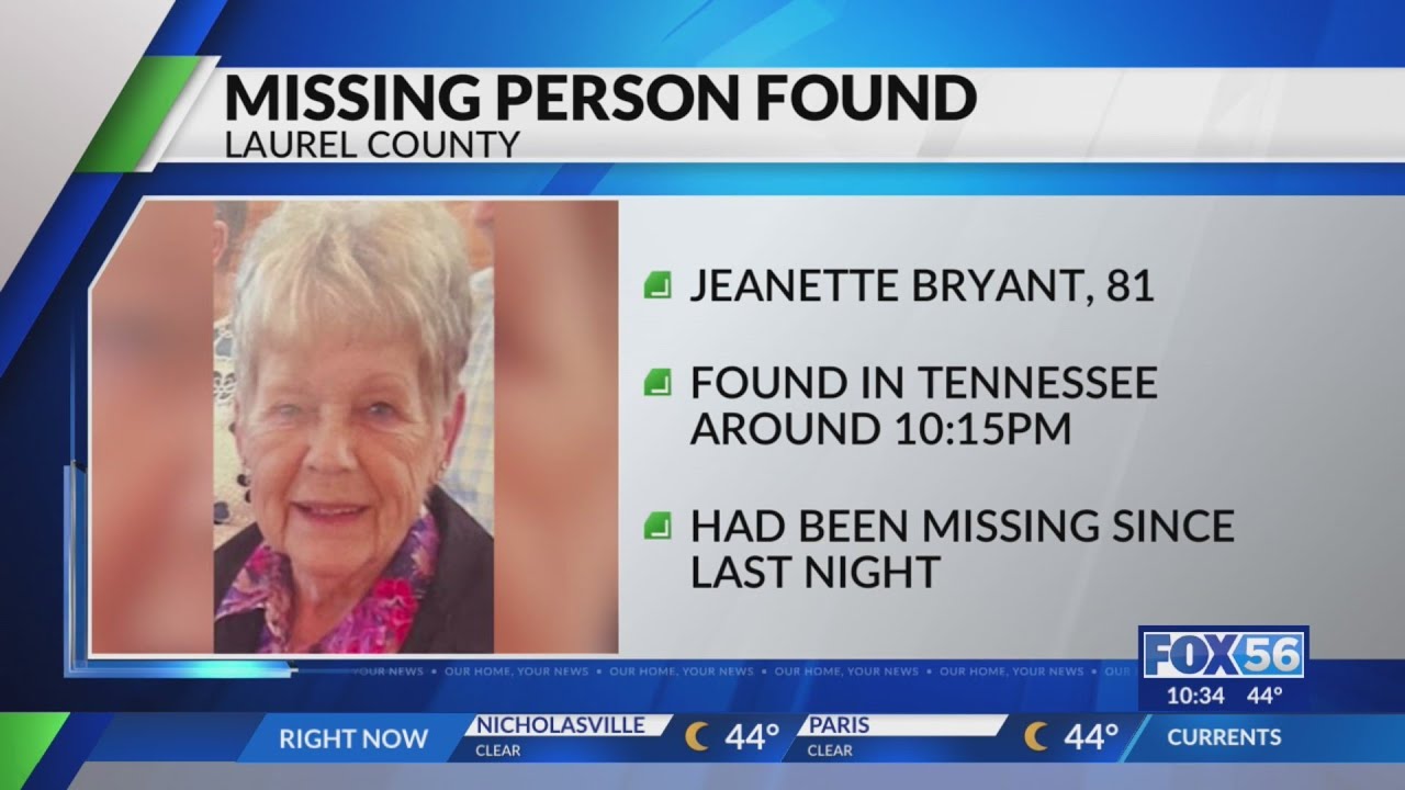 Missing Laurel County woman found safe in Tennessee - YouTube
