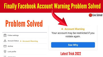 Facebook account warning problem solved 2022