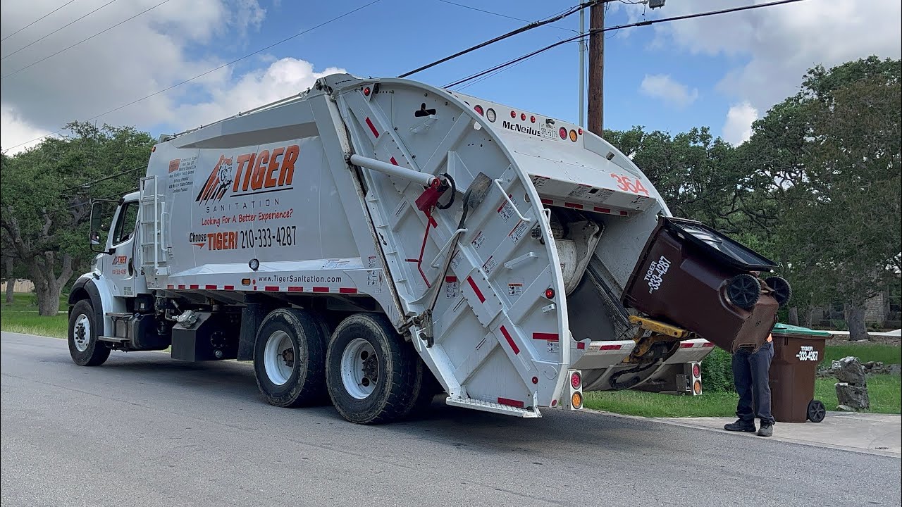 Tiger Sanitation Brand New Freightliner M2 McNeilus Rear Loader Garbage Truck YouTube