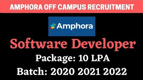 Amphora Off Campus Recruitment | Software Developer | BiNaRiEs