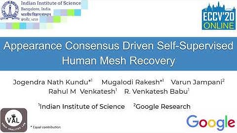 Appearance Consensus Driven Self-Supervised Human Mesh Recovery (ECCV 2020 Oral)
